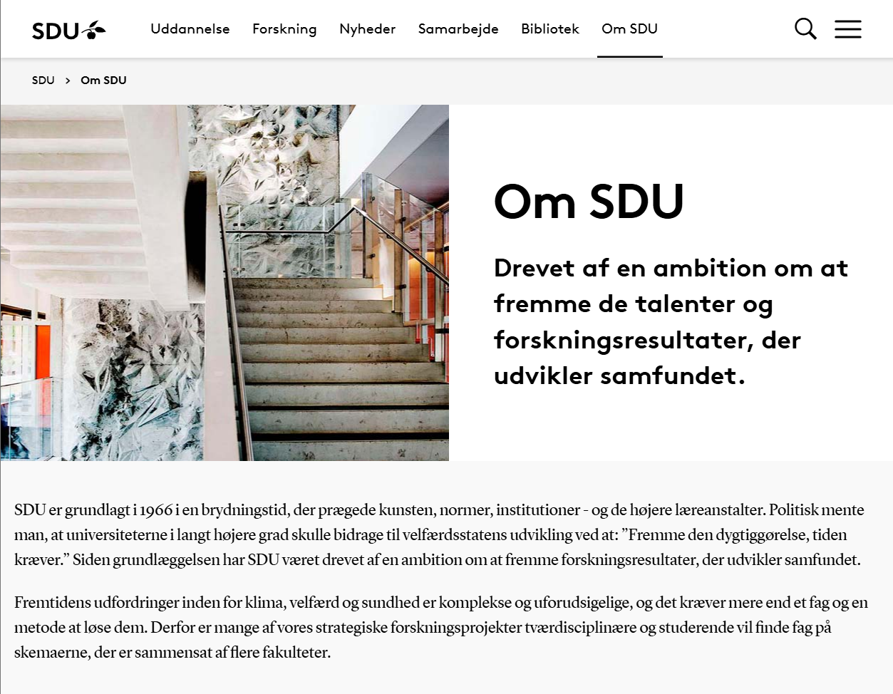 SDU website (December 2024)